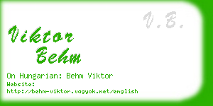 viktor behm business card